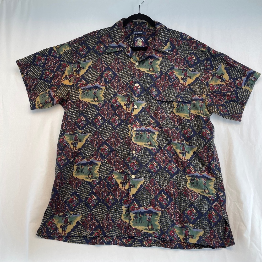 Imperial Poplin Salty Dog Gant Short Sleeve Button Down Shirt Golf Theme Men’s